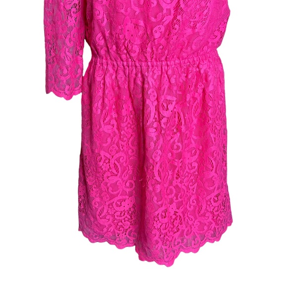 JUICY COUTURE Dress Starlet One Shoulder Lace Pink NWT Size 10 - Picture 4 of 15